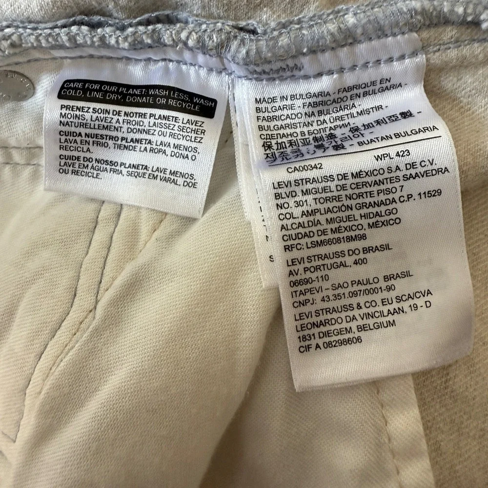 Levis Made & Crafted 502 Mens Off-White Denim Jeans Straight Leg Raw Hem‎ W33